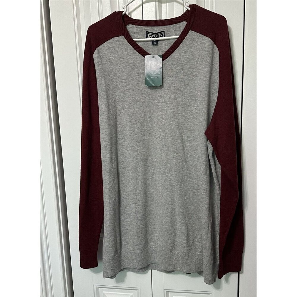 Hawker Rye Stitch Fix Sweater Mens XL Woodland Saddle Sleeve Gray New Cotton